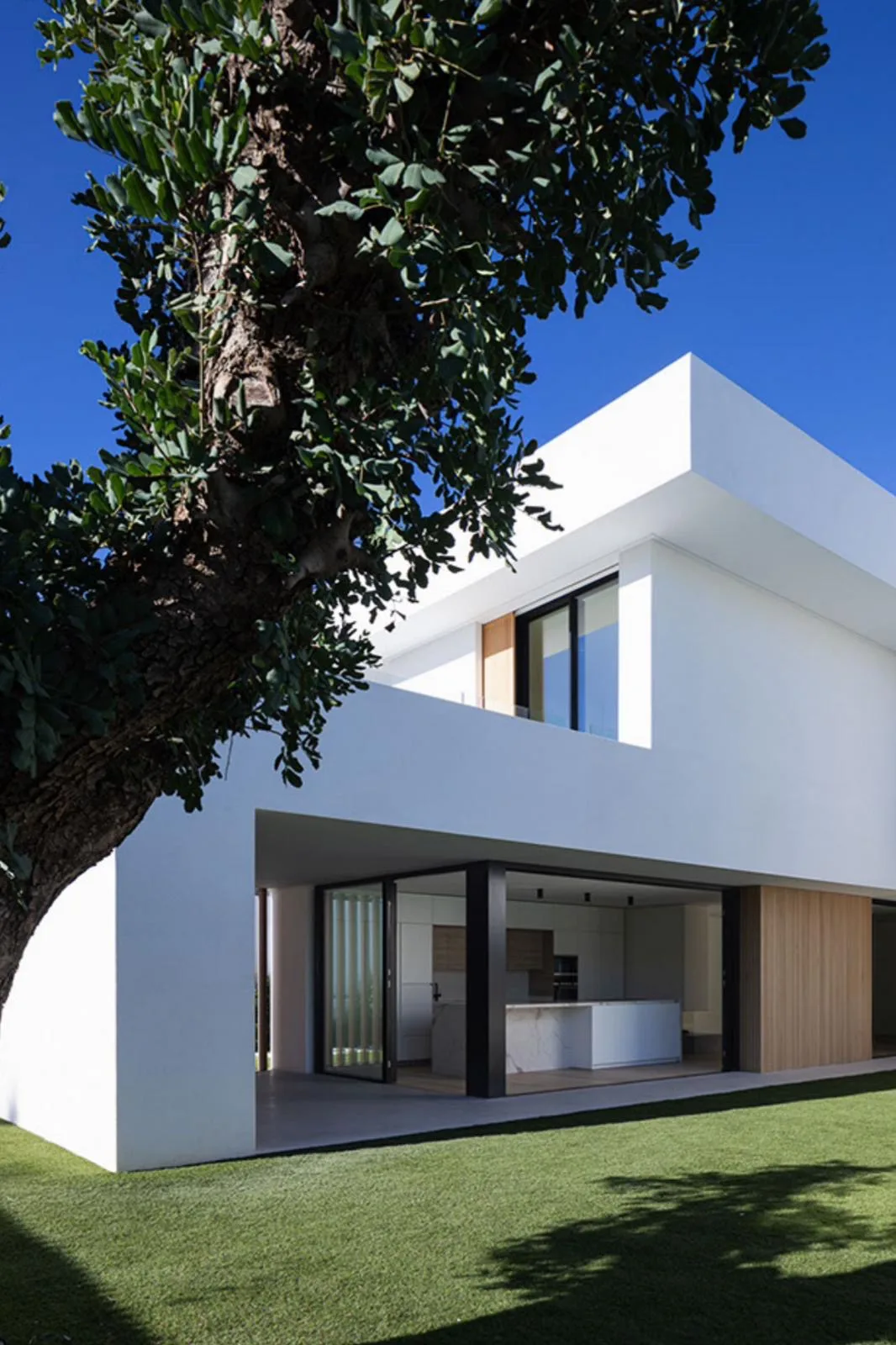 Volumen de la vivienda entre el arbolado existente