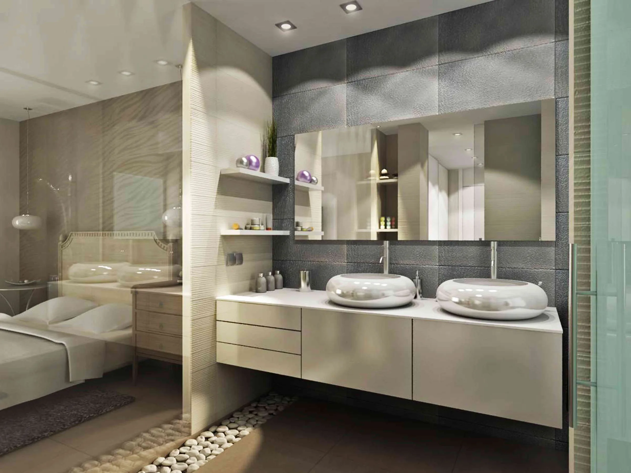 Baño en suite con doble seno